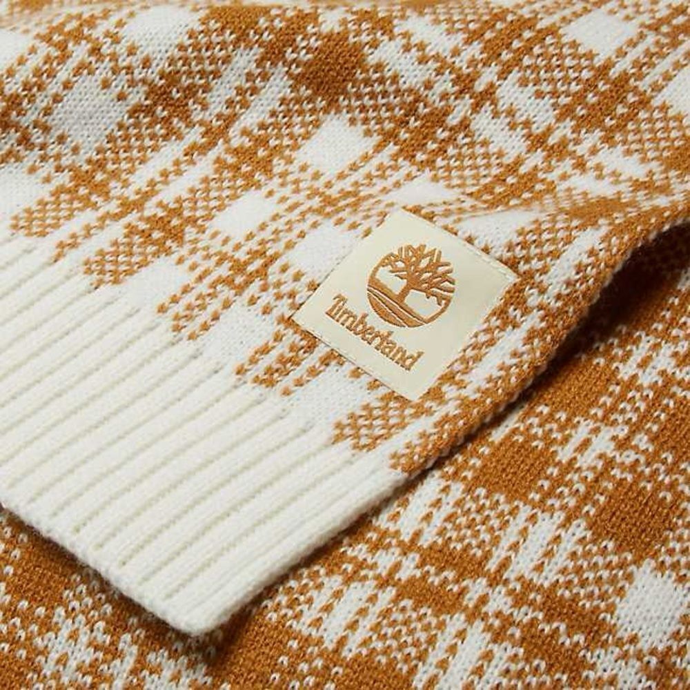 Timberland Women's Plaid Scarf‎ Mustard/Cream OS NWT IN PACKAGING